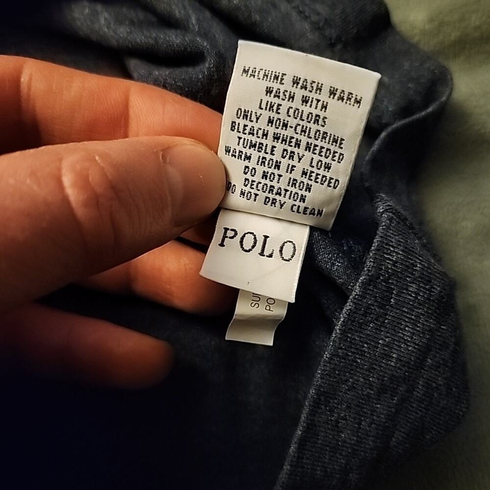 Polo Ralph Lauren Men's Heather Blue Long Sleeve Pocket Tee Shirt Size 2XL - Picture 8 of 10